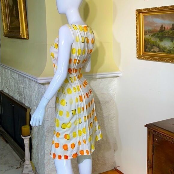 Akris Punto Sleeveless Cotton Print Dress - Picture 6 of 11